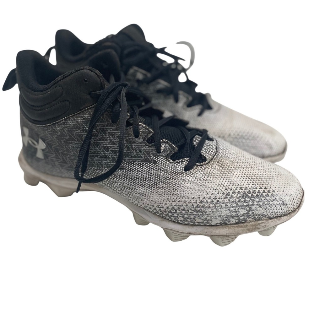 Under Armour Mens Football Cleats Black White Gradient 3026339-001 Size 10
